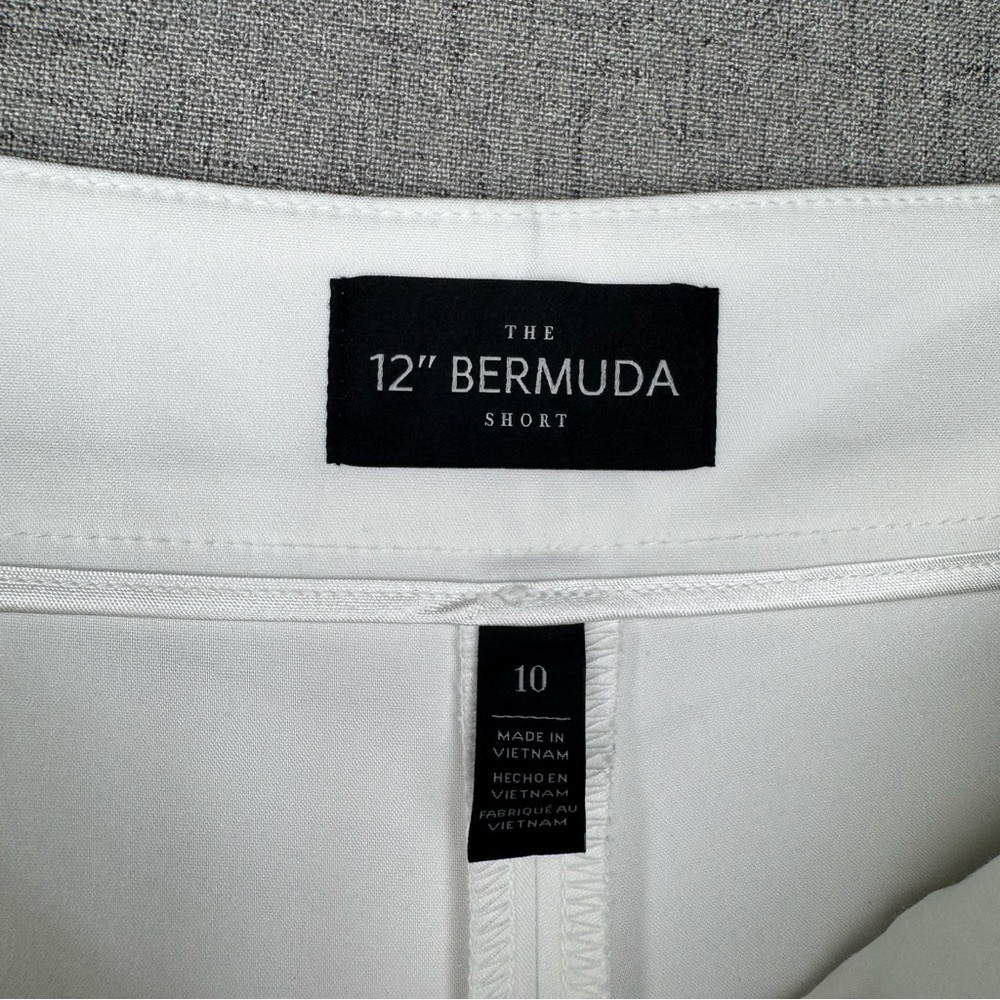 White House Black Market 12” Bermuda Short White Knee Length Stretch Short 10 - Picture 7 of 10